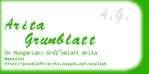arita grunblatt business card